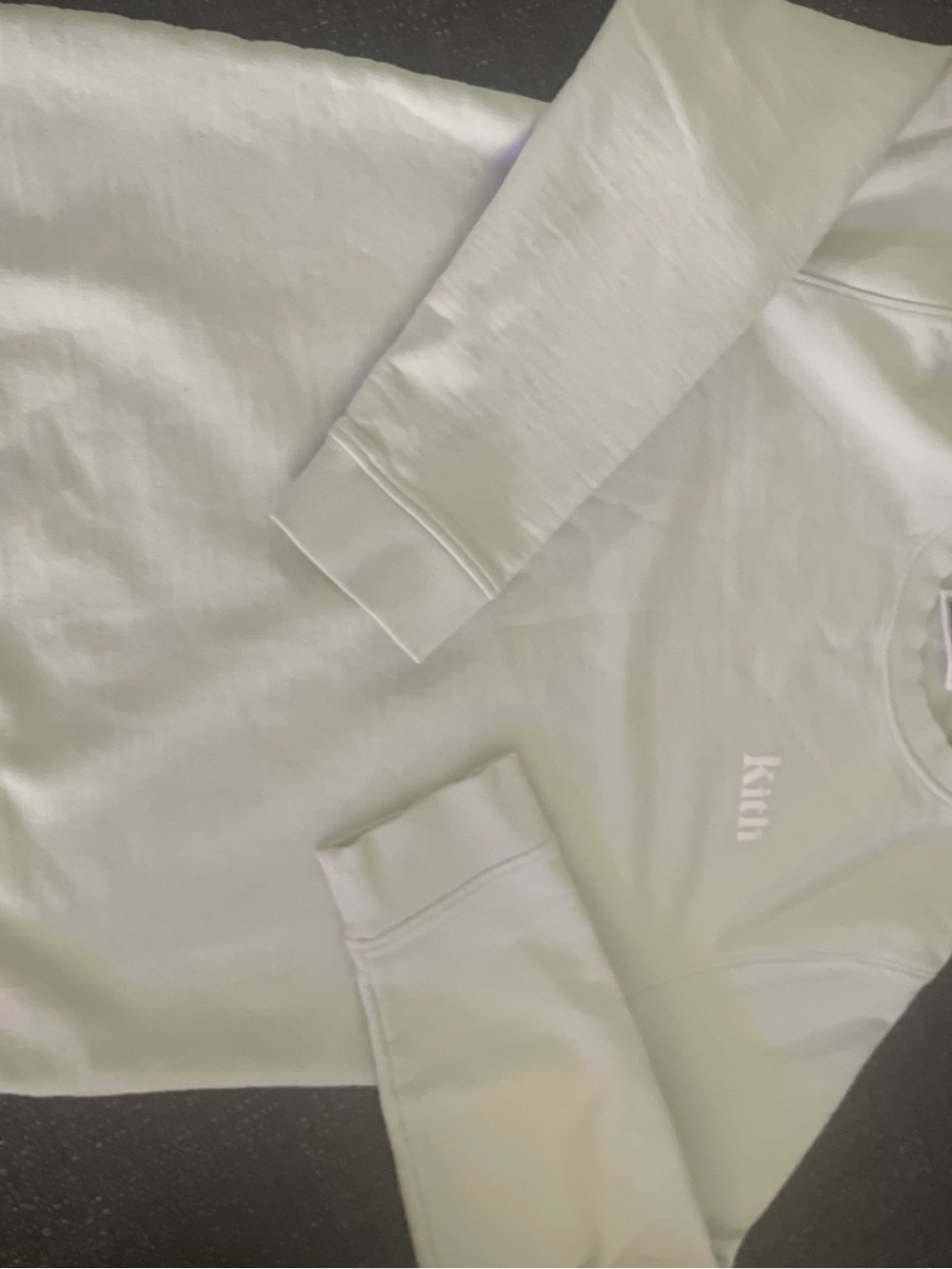 Kith brand Kids pale green Long Sleeve Top with Subtle Logo